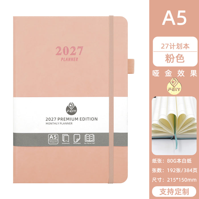 Wholesale Imitation Leather 2027 A5 Planner Business English 300-400 Pages Resale