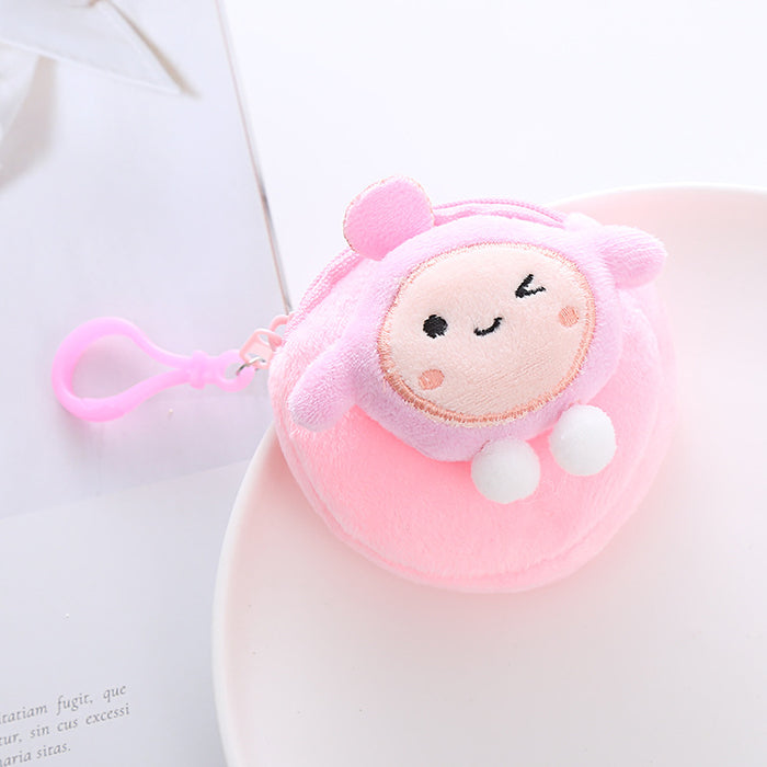 Wholesale Cartoon Cute Egg Boy Wallet Plush Doll Coin Bag Earphone Bag Keychain Student Backpack Pendant JDC-WT-XG002