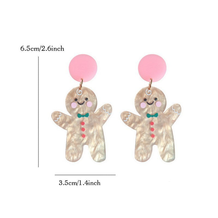 Wholesale Christmas Cartoon Acrylic Earrings Fashion Jewelry Accessory for Gift MOQ≥2
