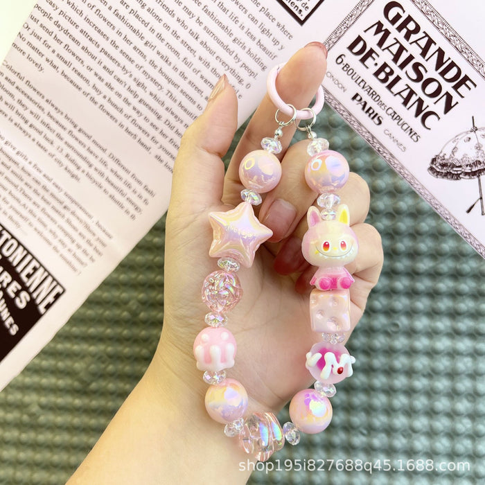 Wholesale Transparent Moon Bubble Girl Cute Hot Style Cute Mobile Phone Chain Keychain Bag Doll Pendant Accessories