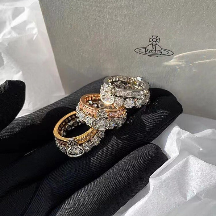 Wholesale Double layered sparkling diamond detachable ring