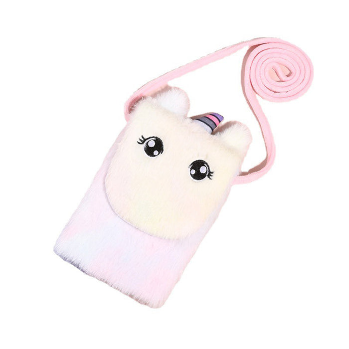 Wholesale Cartoon Plush Unicorn Children' s Crossbody Bag