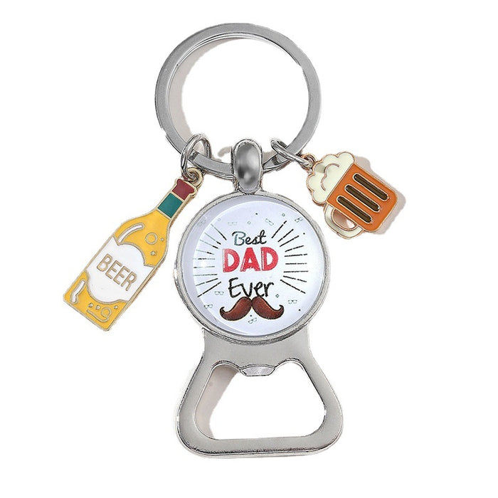 Wholesale Father's Day Beer Bottle Opener Alloy Keychain JDC-KC-HuiWen016