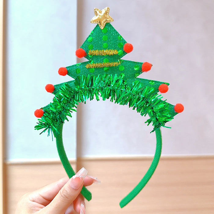 Wholesale Christmas Headband Christmas Antlers Hair Stamp Headwear Holiday Decorative Gift Big Bow Headband Hair Accessories Headwear