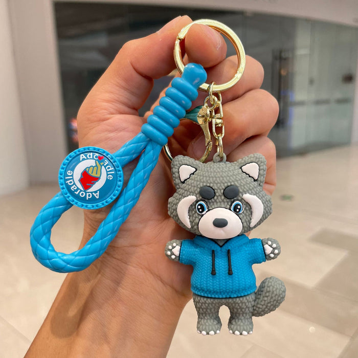 Wholesale Creative cartoon soft rubber cute bear figurine exquisite car keychain backpack pendant small gift