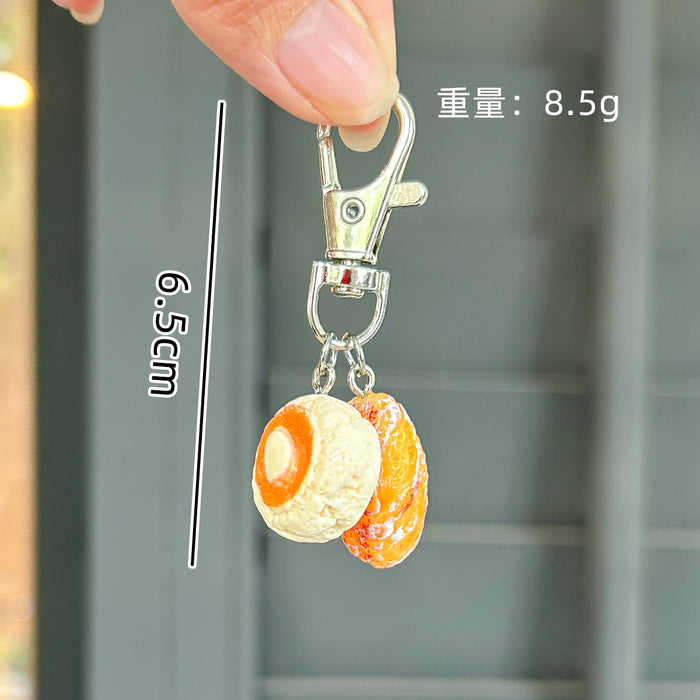 Wholesale French alkaline bread keychain small pendant girls bag student backpack pendant