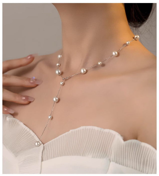 Wholesale Pearl necklace, versatile for women, niche collarbone chain, necklace accessory