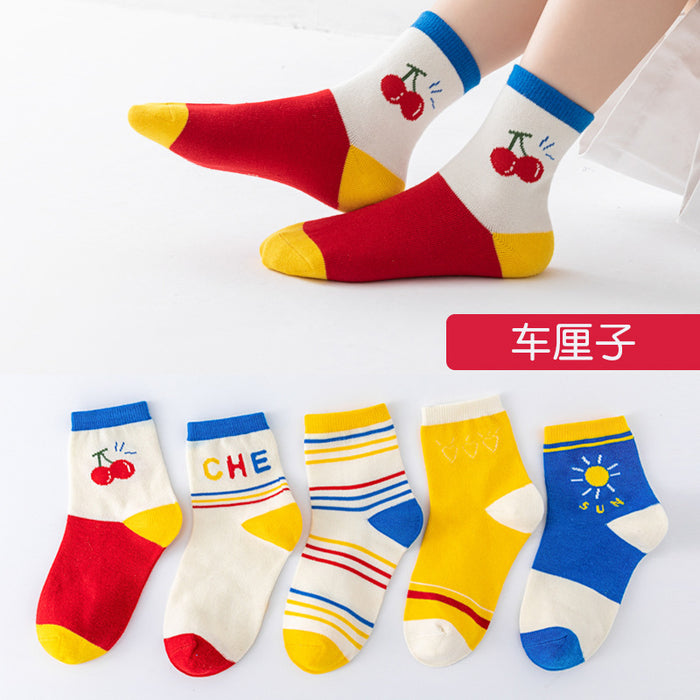Wholesale 5pcs children' s socks baby sports socks large children' s stockings