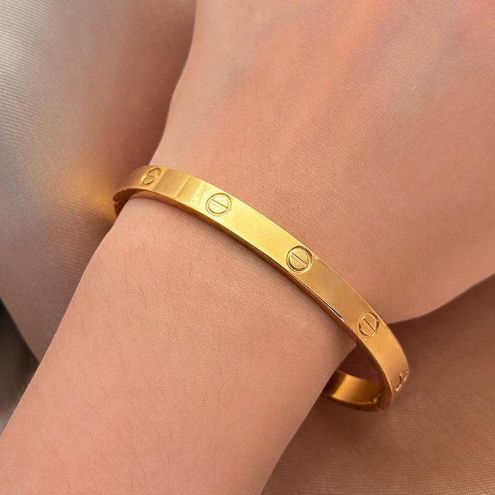 Wholesale Four Leaf Clover Bracelet Titanium Steel Simple Lucky Charm Jewelry Gift Fashion Accessory