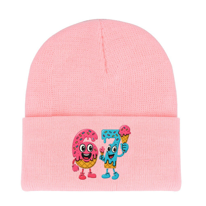 Wholesale Letter pattern knitted hat wool hat warm hat