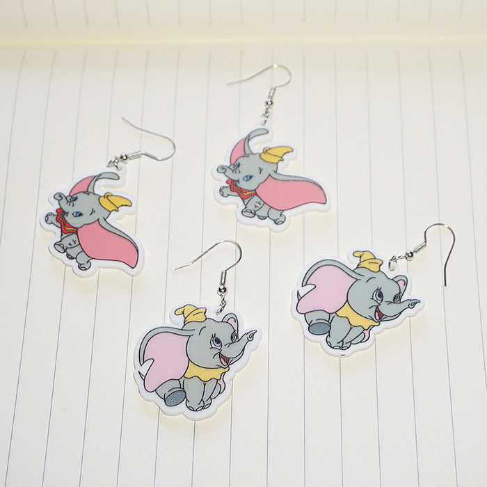 Wholesale Acrylic elephant earrings cartoon cute earrings pendant jewelry
