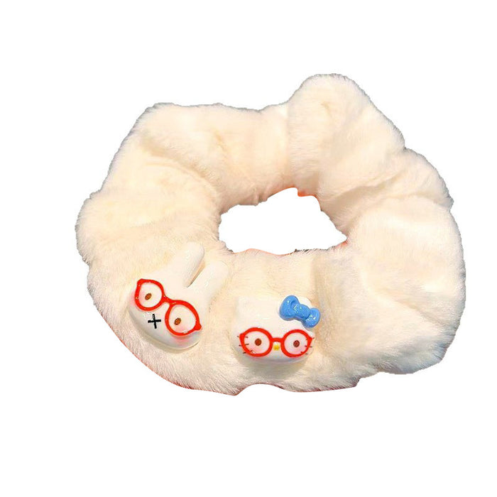 Wholesale Cute and able rabbit and cat plush scrunchies.
