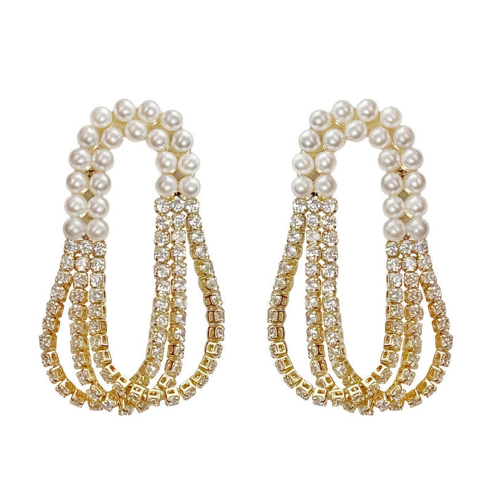 Wholesale Light luxury silver needle twisted circle earrings with multiple layers of versatile fashion personality earrings