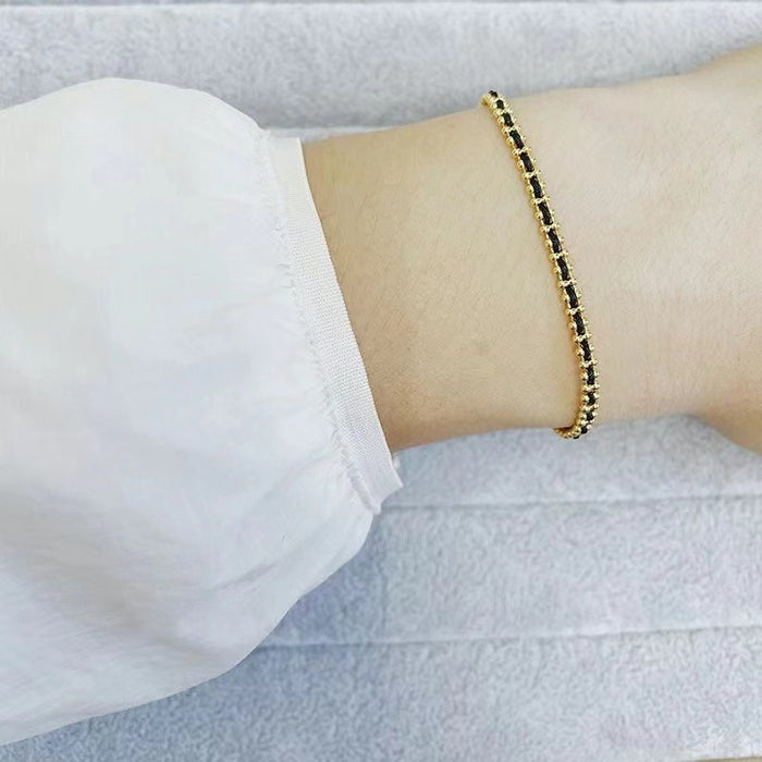 Wholesale Titanium steel hand rope, lucky red rope, woven rope, non fading, vacuum plated