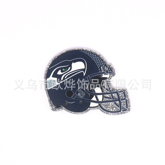 Wholesale 10pcs Cartoon Football Helmet Cartoon Acrylic DIY Patch Accessories JDC-FK-OuYie016