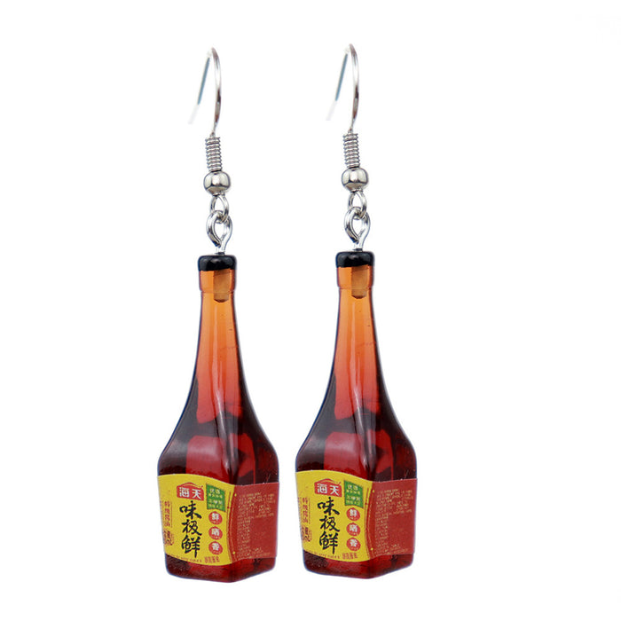 Wholesale Cartoon Beverage Bottle Resin Earrings JDC-ES-niqing021