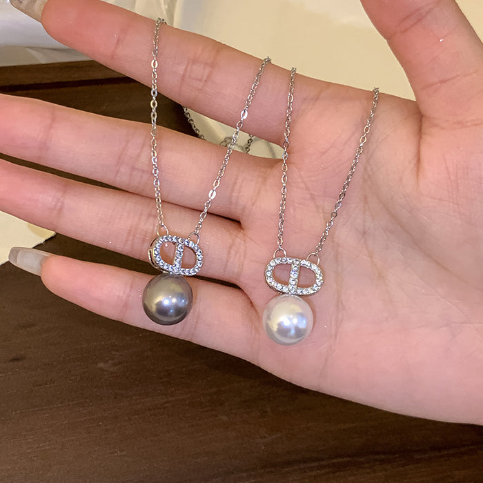 Wholesale Titanium steel pearl necklace pendant, light luxury and versatile