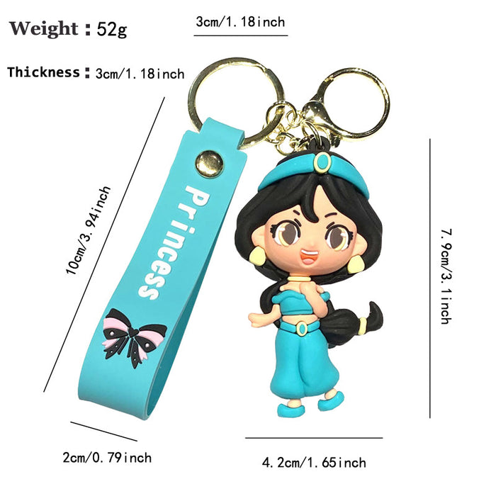Wholesale Cartoon Princess Silicone Keychain Decorative Bag Charm MOQ≥2