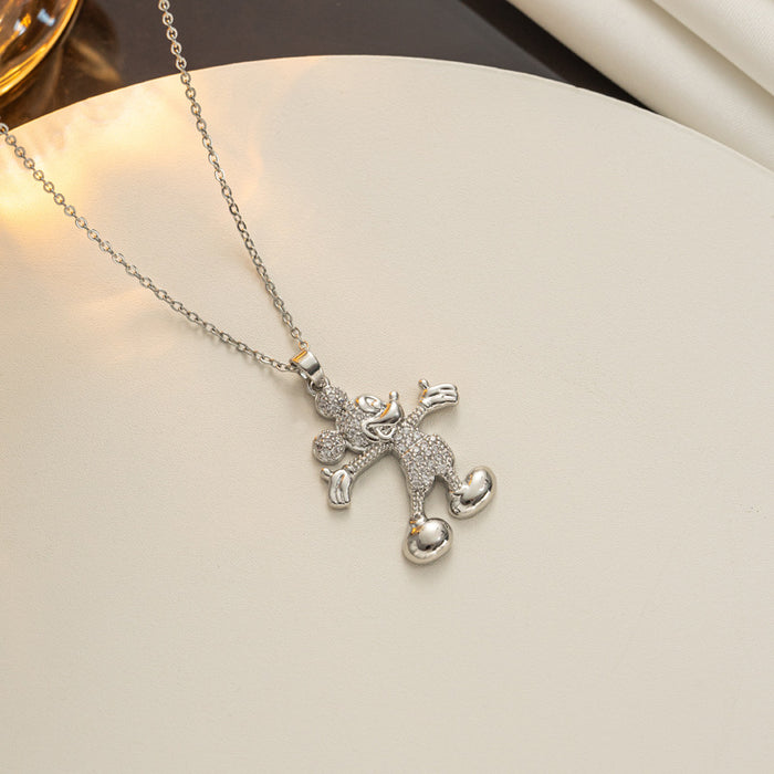 Wholesale Titanium Steel Cartoon Diamond Necklace Three-piece Set JDC-NE-Kucai023