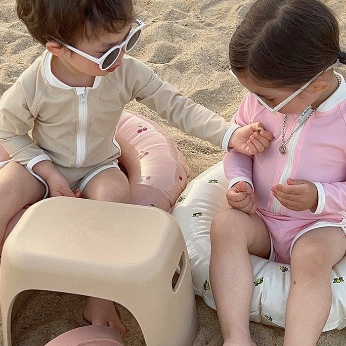 Wholesale New children's swimsuit one-piece long sleeved sunscreen swimsuit, swimming suit, swimming cap