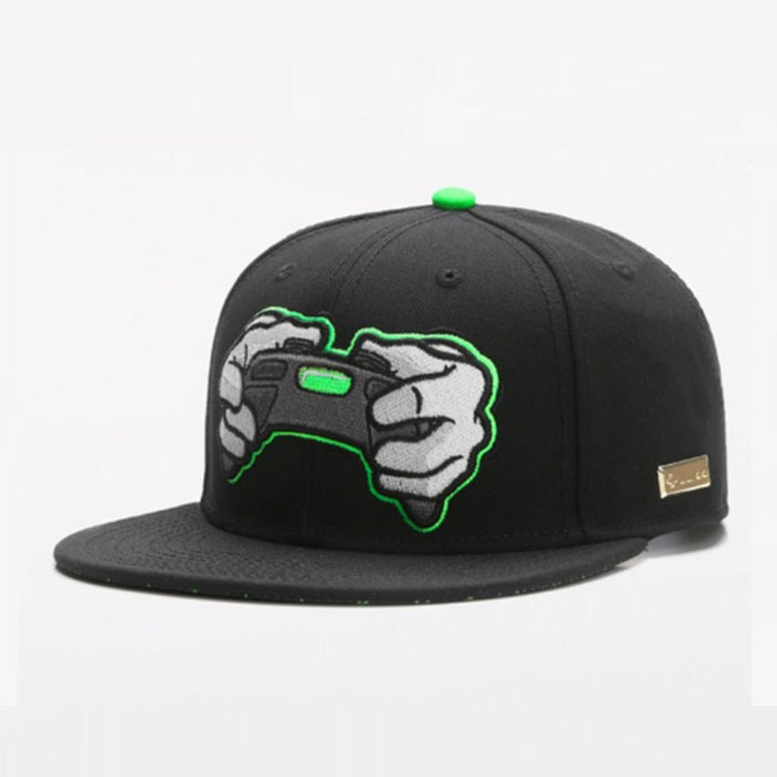 Wholesale Embroidered Hip Hop Hat Cartoon Qigong Wave Baseball Hat Adult Flat Edge Hat