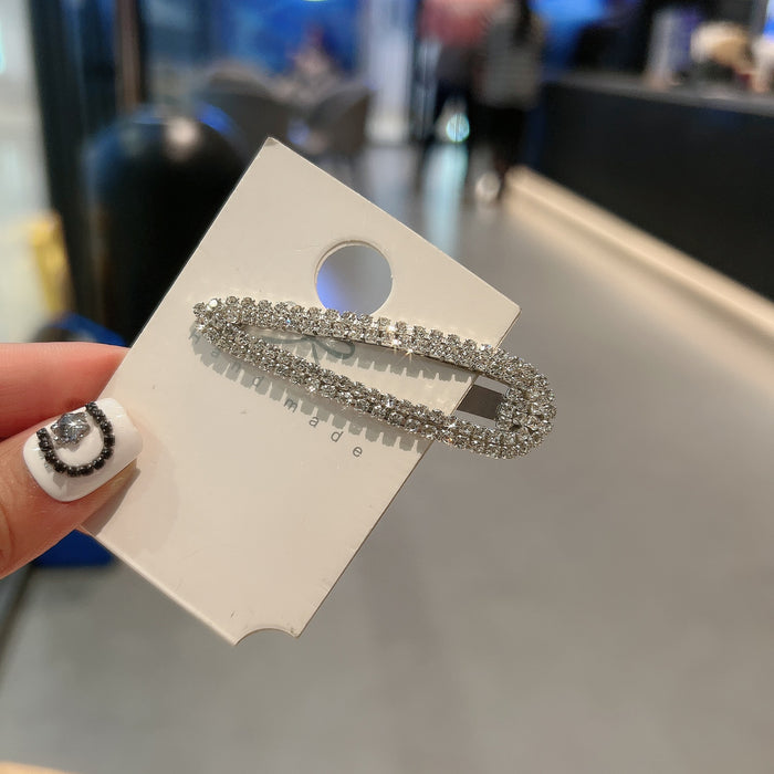 Wholesale Hair Accessories Clip Water Drop Hairpin with Diamond Side Hairpin