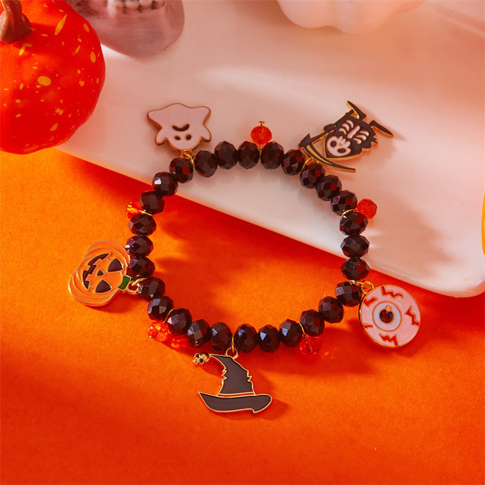 Wholesale  Bracelet Pumpkin  Crystal Beaded Bracelet Versatile Holiday Jewelry