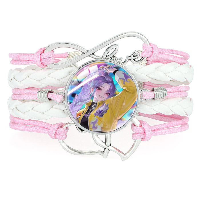 Wholesale KPOP Multi-layered Color-blocked Anime Character Crystal Bracelet