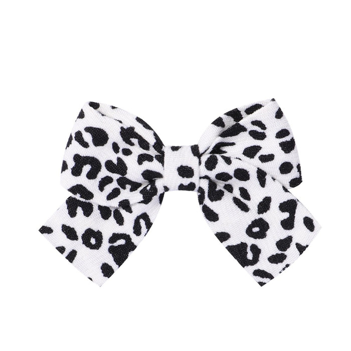 Wholesale Polyester Milk Pattern Fabric Bow Hairpin JDC-HC-Xiane016