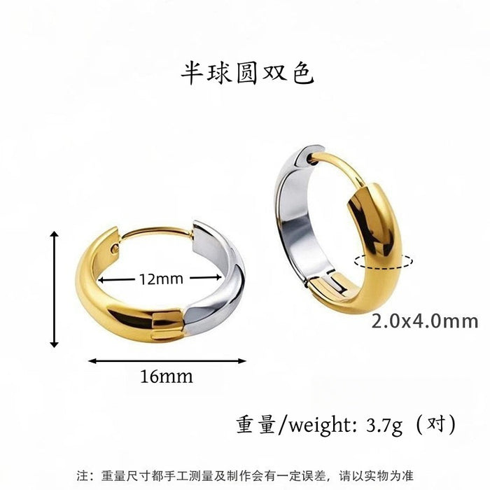 Wholesale Geometric earrings with ear loops, niche and high-end, non fading titanium steel earrings