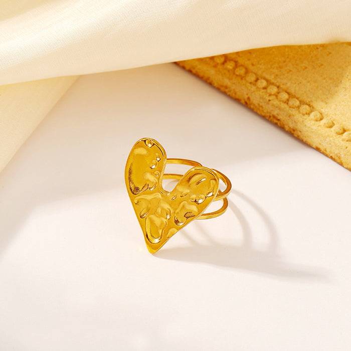 Wholesale Drip oil titanium steel ring, simple and luxurious geometric octagonal star heart stainless steel ring