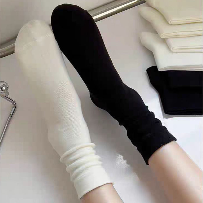 Wholesale Socks white pile socks pure cotton spring and summer thin boneless middle tube