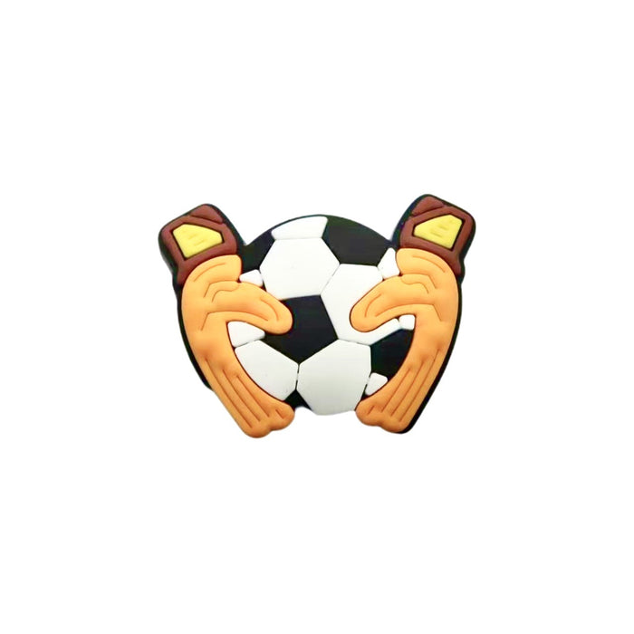 Wholesale Football themed cartoon hole shoes, flower shoe buckles, DIY detachable shoe decoration accessories wholesale PVC soft rubber