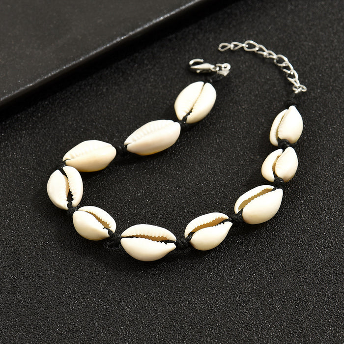 Wholesale Bohemian Shell Woven Anklet Set Fashion Accessory