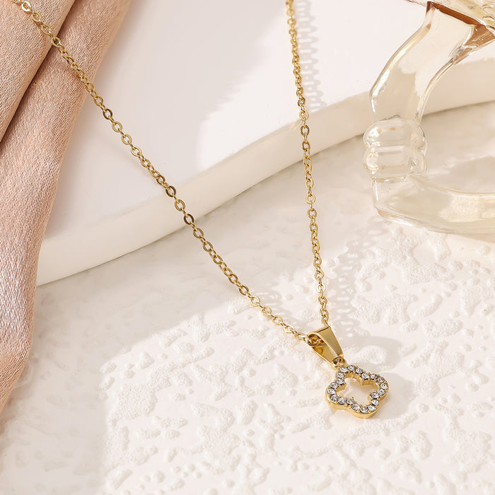 Wholesale Lucky bracelet colorfast titanium steel jewelry Necklace Set