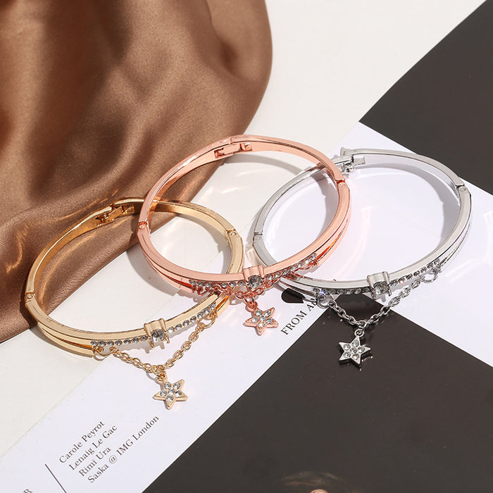 Wholesale Alloy Five-pointed Star Diamond Bracelet JDC-BT-Liyang007