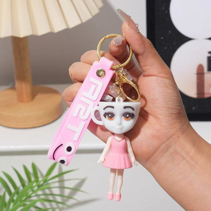 Wholesale Cute PVC cartoon hot-selling shark and stick figure keychains