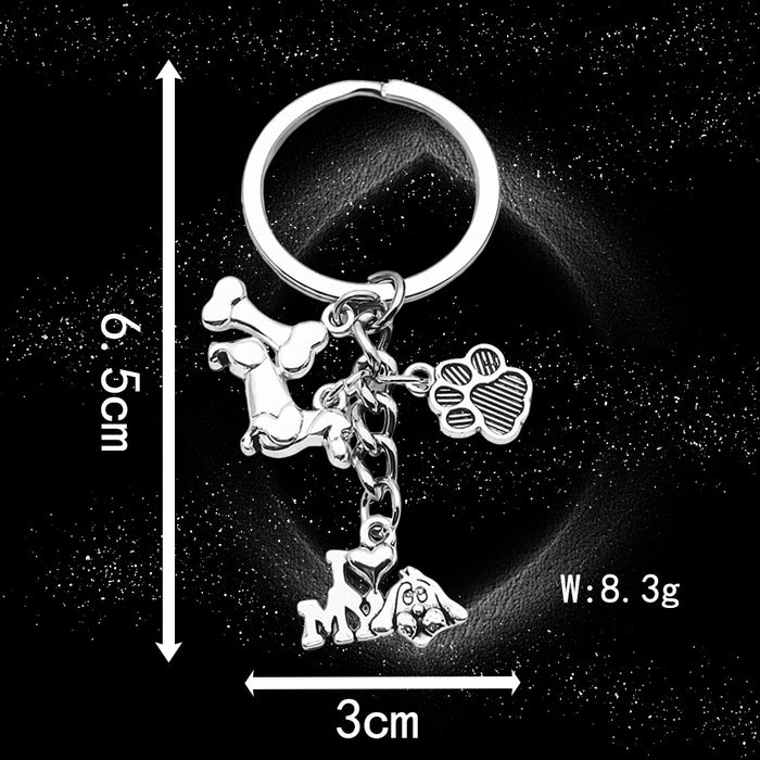 Wholesale Antique silver enamel metal keychain