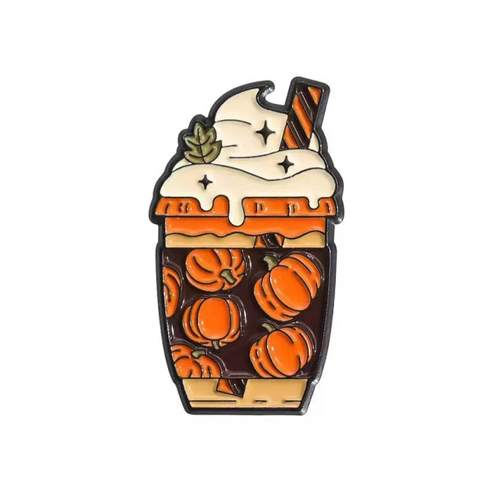 Wholesale  Zinc Alloy Cartoon Brooch Pin Pumpkin Skull Baked Enamel Badge MOQ≥2
