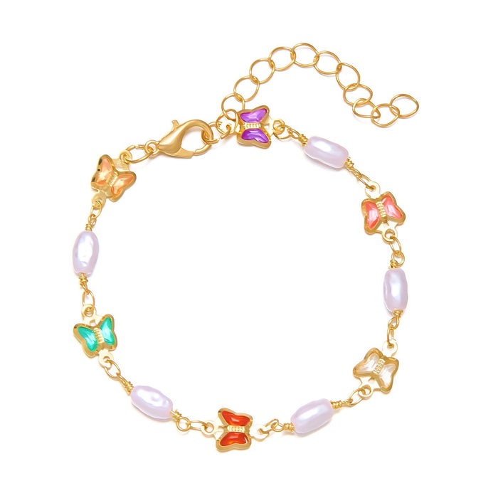 Wholesale Colored diamond heart-shaped chain bracelet