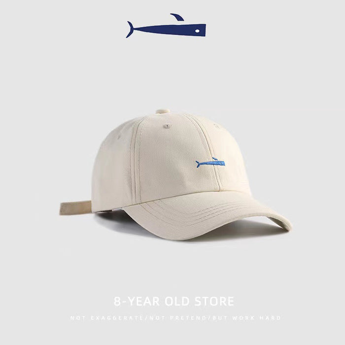 Wholesale Casual Little Fish Embroidered Baseball Hat for Women's Summer Sunshade Fashion Versatile Duck Tongue Hat Thin Sun Hat