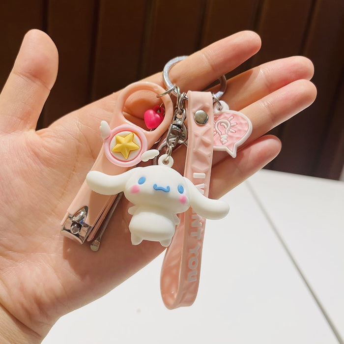 Wholesale  Silicone Doll Spaceman Keychain Pendant Bag  Nail Clipper Ear Digging Spoon Keychain