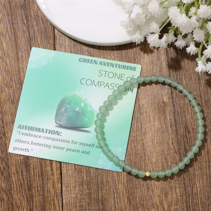 Wholesale 4mm stone bead bracelet with elastic cord