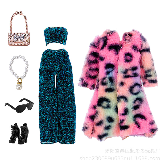 Wholesale 11 inch doll fashion design doll dress a variety of large plush coat