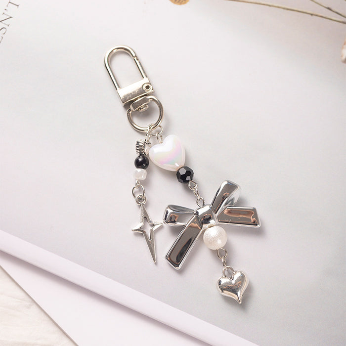 Wholesale Silver Bow Mobile Phone Chain Versatile Bag Pendant Polaroid Key Chain
