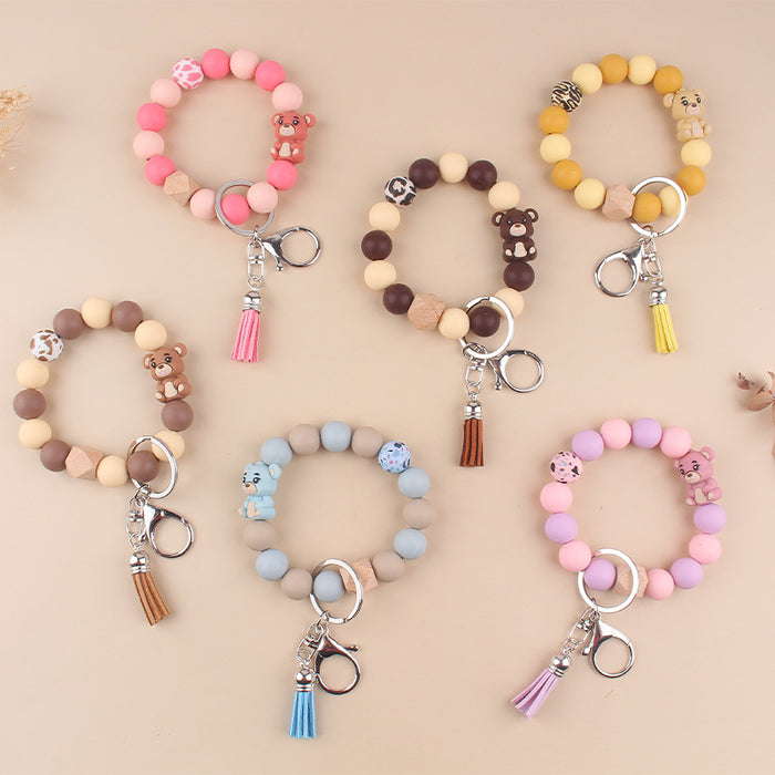 Wholesale Cartoon Bear Silicone Keychain