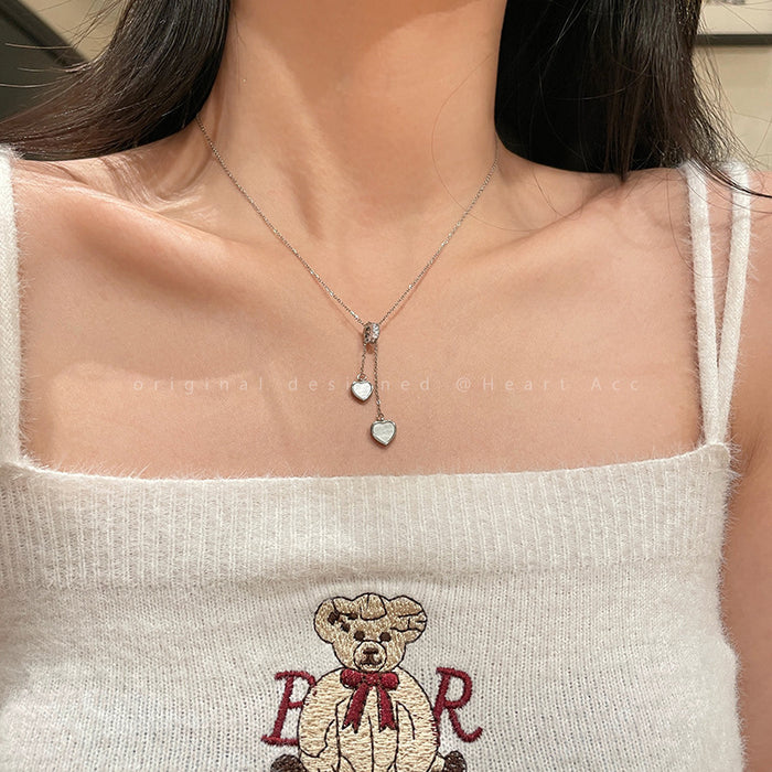 Wholesale Temperament Dripping Oil Love Tassel Pendant Necklace Light Luxury Fashion Clavicle Chain Accessories Neck Chain