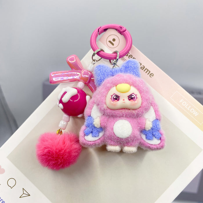 Wholesale Cute Cartoon 3D Flocked Doll Keychain