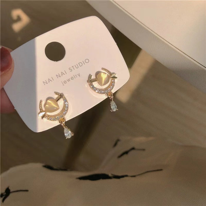 Wholesale Love Diamond Alloy Earrings JDC-ES-TongS004