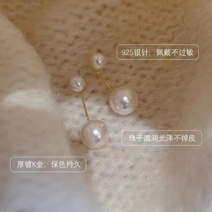 Wholesale Imitation pearl earrings for women tassel earrings long face slimming earrings